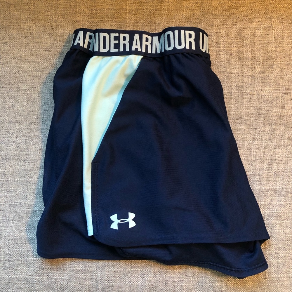 Women’s blue Under Armour shorts, running shorts, workout shorts, comfy shorts